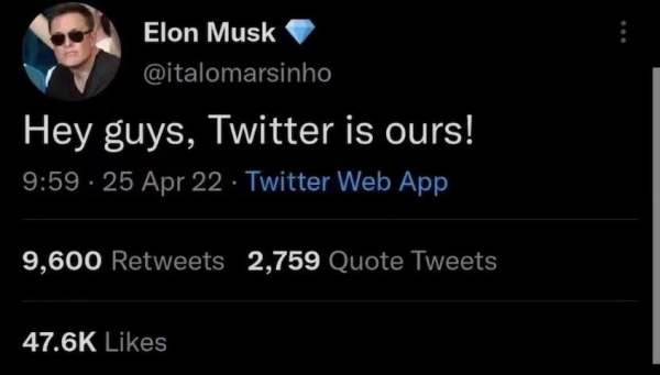 推特 收购(推特CEO首条推文)