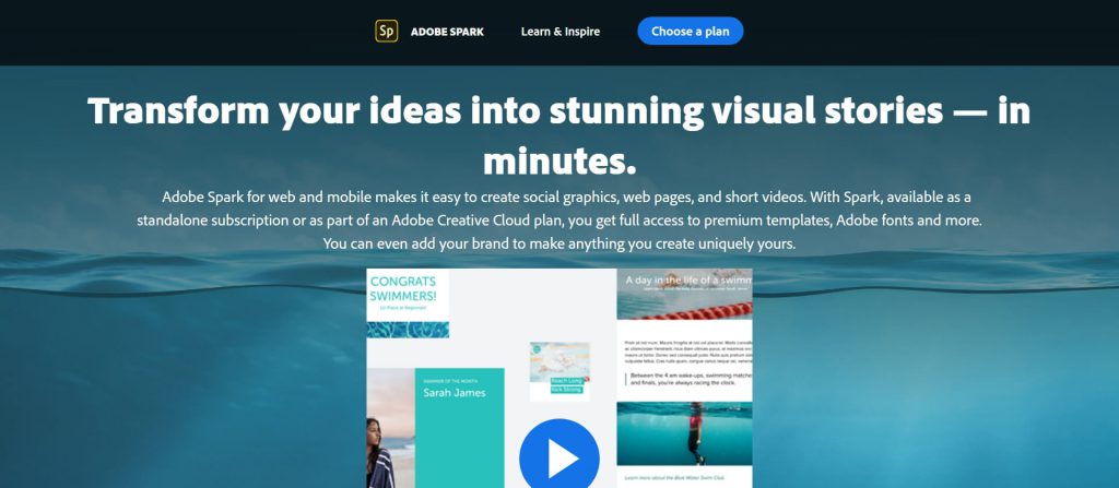 Adobe Spark官网:免费图片视频设计工具