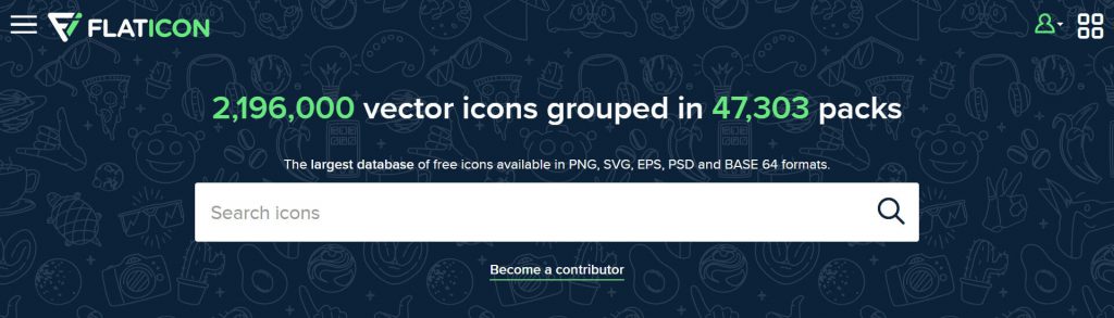 Flaticon官网:扁平化图标素材下载网站