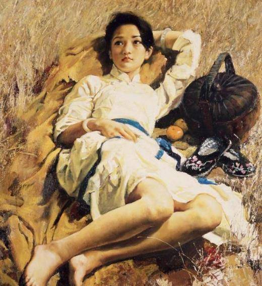 油画 周迅(周迅油画像半身)