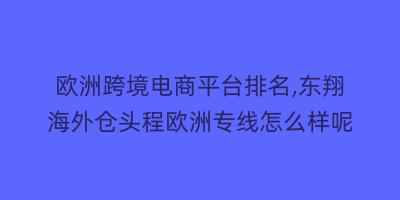 欧洲跨境电商平台排名,东翔海外仓头程欧洲专线怎么样呢