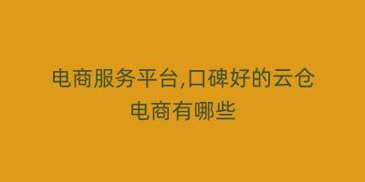 电商服务平台,口碑好的云仓电商有哪些