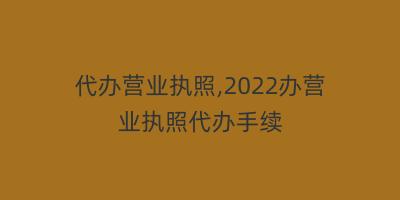 代办营业执照,2022办营业执照代办手续