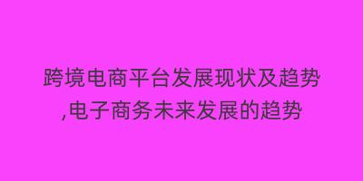 跨境电商平台发展现状及趋势,电子商务未来发展的趋势