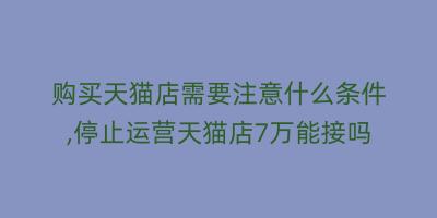 购买天猫店需要注意什么条件,停止运营天猫店7万能接吗